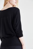 Bayan Siyah Yarasa Kol Triko