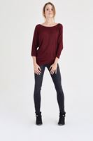 Bayan Bordo Yarasa Kol Triko