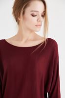 Bayan Bordo Yarasa Kol Triko