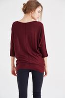 Bayan Bordo Yarasa Kol Triko