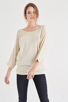 Bayan Krem Yarasa Kol Triko