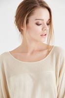 Bayan Krem Yarasa Kol Triko