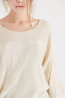 Bayan Krem Yarasa Kol Triko