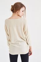 Bayan Krem Yarasa Kol Triko