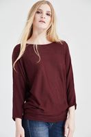 Bayan Bordo Yarasa Kol Triko