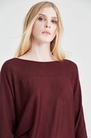 Bayan Bordo Yarasa Kol Triko