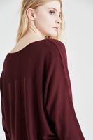 Bayan Bordo Yarasa Kol Triko