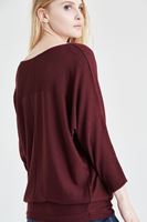 Bayan Bordo Yarasa Kol Triko