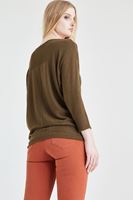 Bayan Yeşil Yarasa Kol Triko