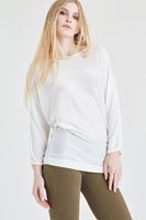 Bayan Krem Yarasa Kol Triko