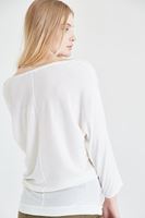 Bayan Krem Yarasa Kol Triko