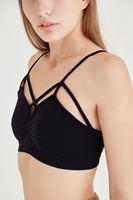 Bayan Siyah Dikişsiz Çapraz Detaylı Büstiyer