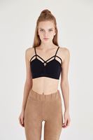 Bayan Siyah Dikişsiz Çapraz Detaylı Büstiyer