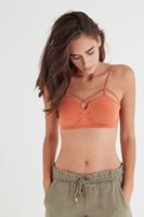 Bayan Turuncu Dikişsiz Çapraz Detaylı Büstiyer