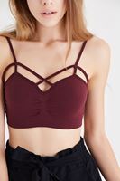 Bayan Bordo Dikişsiz Çapraz Detaylı Büstiyer