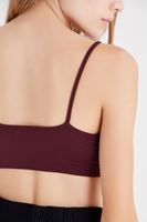 Bayan Bordo Dikişsiz Çapraz Detaylı Büstiyer