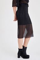 Bayan Siyah Simli Etek