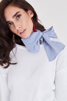 Bayan Mavi Çizgili Kurdele Fular