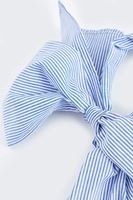 Bayan Mavi Çizgili Kurdele Fular