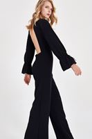 Bayan Siyah Sırt Detaylı Tulum