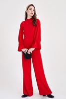 Bayan Kırmızı Sırt Detaylı Tulum