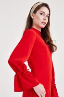 Bayan Kırmızı Sırt Detaylı Tulum