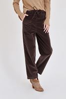 Bayan Kahverengi Beli Bağlamalı Kadife Pantolon