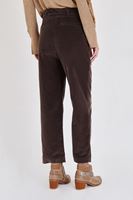 Bayan Kahverengi Beli Bağlamalı Kadife Pantolon