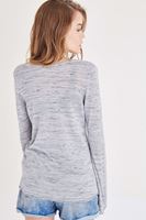 Bayan Gri Derin V Yaka Tişört