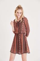 Bayan Çok Renkli Desenli Kısa Elbise