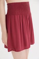 Bayan Bordo Beli Lastikli Şort