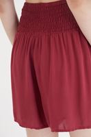 Bayan Bordo Beli Lastikli Şort