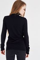 Bayan Siyah Balıkçı Yaka Kazak