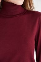 Bayan Bordo Balıkçı Yaka Kazak