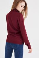 Bayan Bordo Balıkçı Yaka Kazak