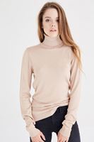 Bayan Kahverengi Balıkçı Yaka Kazak