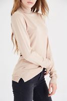 Bayan Kahverengi Balıkçı Yaka Kazak