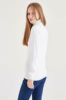 Bayan Krem Balıkçı Yaka Kazak