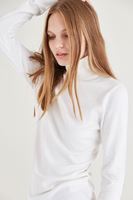 Bayan Krem Balıkçı Yaka Kazak