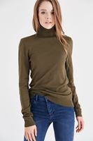 Bayan Yeşil Balıkçı Yaka Kazak