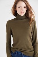 Bayan Yeşil Balıkçı Yaka Kazak