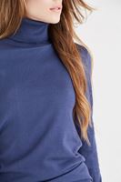 Bayan Lacivert Balıkçı Yaka Kazak