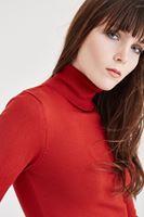 Bayan Turuncu Balıkçı Yaka Kazak