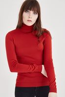 Bayan Turuncu Balıkçı Yaka Kazak