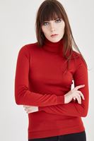 Bayan Turuncu Balıkçı Yaka Kazak