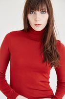 Bayan Turuncu Balıkçı Yaka Kazak