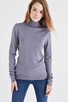 Bayan Gri Balıkçı Yaka Kazak