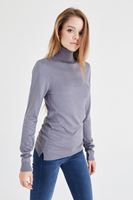 Bayan Gri Balıkçı Yaka Kazak