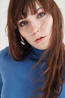 Bayan Mavi Balıkçı Yaka Kazak