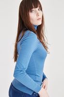 Bayan Mavi Balıkçı Yaka Kazak